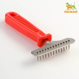 Расчёска-грабли, 8×15.5 см, с конусообразными зубьями, красная