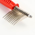 Колтунорез боковой, 9 лезвий, 6.5×17 см, красный - Фото 3