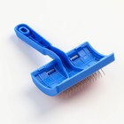 Пуходёрка, 8.5×13 см, без капель, полукруглая, синяя - Фото 2