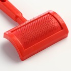 Пуходерка без капель полукруглая, 8.5×13 см, красная - Фото 3