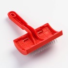 Пуходёрка малая, 8.5×13 см, полукруглая, с каплями, пластик, красная - Фото 2