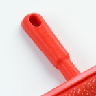 Пуходёрка малая, 8.5×13 см, полукруглая, с каплями, пластик, красная - Фото 4