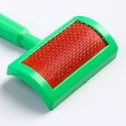 Пуходёрка малая, 8.5×13 с, полукруглая, с каплями, пластик, зелёная - Фото 3