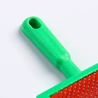 Пуходёрка малая, 8.5×13 с, полукруглая, с каплями, пластик, зелёная - Фото 4