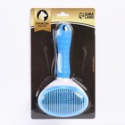 Пуходёрка с самоочисткой Пижон Premium округлая, с каплями, 10×19 см, голубая - Фото 5