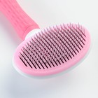 Пуходёрка с самоочисткой Пижон Premium округлая, с каплями, 10×19 см, розовая - Фото 3