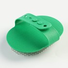 Расчёска-наладонник с металлическими зубьями, 13×8.5 см, зелёная - Фото 2