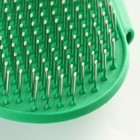 Расчёска-наладонник с металлическими зубьями, 13×8.5 см, зелёная - Фото 3