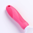 Щётка для вычёсывания шерсти, 8×17, с удлиненными силиконовыми зубцами и массажным эффектом, пластик, розовая - Фото 5