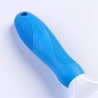 Щётка шерсти с удлиненными силиконовыми зубцами и массажным эффектом, 9,8 х 18,5, голубая - фото 6640003