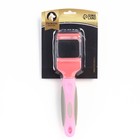 Пуходёрка двухсторонняя гибкая с прямыми и загнутыми зубцами, 20,5 х 4,5 см, розовая - фото 24712191