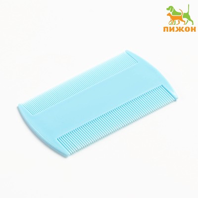 Расчёска для вычесывания блох, 8.8×5.2 см, светло-голубая