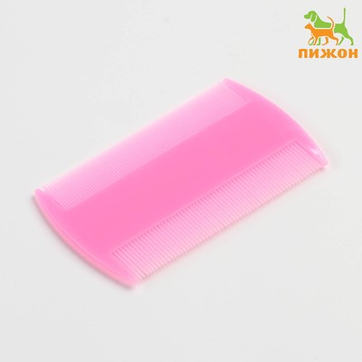 Расчёска для вычесывания блох, 8,8 х 5,2 см, светло-розовая