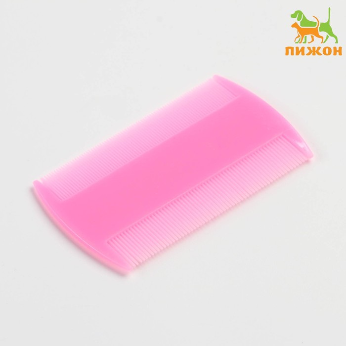 Расчёска для вычесывания блох, 8,8 х 5,2 см, светло-розовая - Фото 1