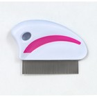 Расчёска малая с нескользящей ручкой, 8 х 6 см, розово-белая - Фото 2