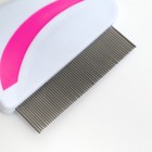 Расчёска малая с нескользящей ручкой, 8 х 6 см, розово-белая - Фото 3