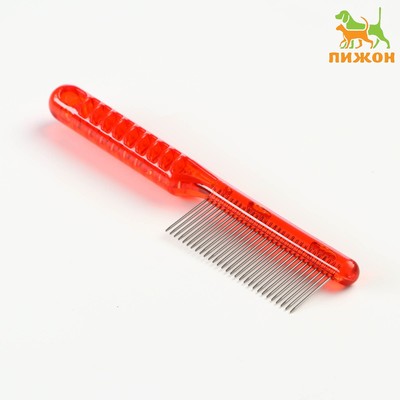 Расчёска для шерсти «Пузырьки», 20×3.6 см, прозрачная, красная