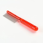 Расчёска для шерсти «Пузырьки», 20×3.6 см, прозрачная, красная - Фото 3