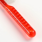 Расчёска для шерсти «Пузырьки», 20×3.6 см, прозрачная, красная - Фото 5