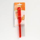 Расчёска для шерсти «Пузырьки», 20×3.6 см, прозрачная, красная - фото 67925377