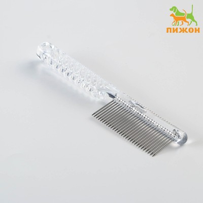 Расчёска для шерсти «Пузырьки», прозрачная, 20×3.6 см, прозрачная
