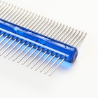 Расчёска для шерсти «Пузырьки», 19.5×5.6 см, двухсторонняя, прозрачная, синяя - Фото 4