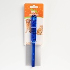 Расчёска для шерсти «Пузырьки», 19.5×5.6 см, двухсторонняя, прозрачная, синяя - Фото 6