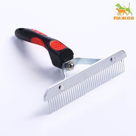 Расчёска перпендикулярная, 16×18.5 см, чёрная, красная