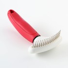 Расчёска для шерсти с вращающимися зубчиками Пижон Premium, 9,5 х 17 см, красная - Фото 2