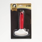 Расчёска для шерсти с вращающимися зубчиками Пижон Premium, 9,5 х 17 см, красная - фото 6640107