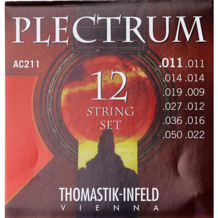 Комплект струн для 12-струнной акустической гитары AC211 Plectrum сталь/бронза, 11-50 - Фото 1