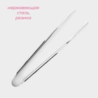 Щипцы кухонные Доляна Chrome, h=23.5 см нержавеющая сталь, чёрные - Фото 2