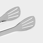 Щипцы кухонные Доляна Chrome, h=28.5 см нержавеющая сталь, чёрные - Фото 3