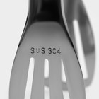 Щипцы кухонные Доляна Chrome, 28,5 см нержавеющая сталь, цвет чёрный - фото 4356658