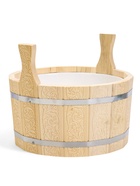 Шайка для бани и сауны «Русский узор», 8 л, деревянная, пластиковая вставка, «Добропаровъ» - фото 51858536