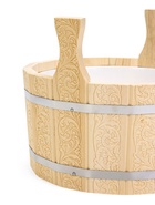 Шайка для бани и сауны «Русский узор», 8 л, деревянная, пластиковая вставка, «Добропаровъ» - фото 51858538