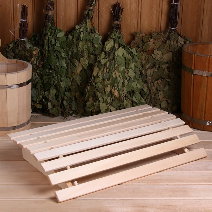 Подголовник для бани и сауны, 60×35.5×9 см, липа, «Добропаровъ» - Фото 1