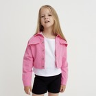 Рубашка для девочки джинсовая, укороченная KAFTAN, размер 30 (98-104 см), цвет розовый - фото 9837369