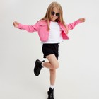 Рубашка для девочки джинсовая, укороченная KAFTAN, размер 30 (98-104 см), цвет розовый - Фото 5