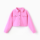 Рубашка для девочки джинсовая, укороченная KAFTAN, размер 30 (98-104 см), цвет розовый - Фото 6