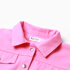 Рубашка для девочки джинсовая, укороченная KAFTAN, размер 30 (98-104 см), цвет розовый - Фото 7