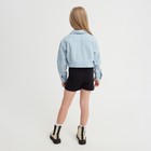 Рубашка для девочки джинсовая укороченная KAFTAN, голубая, размер 38 (146-152 см) - Фото 3