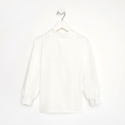 Рубашка для девочки KAFTAN с синим бантом, белая, размер 34 (122-128 см)