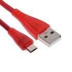 Кабель Smartbuy iK-12RG, microUSB - USB, 2 А, 1 м, резиновая оплетка, красный - фото 11101487