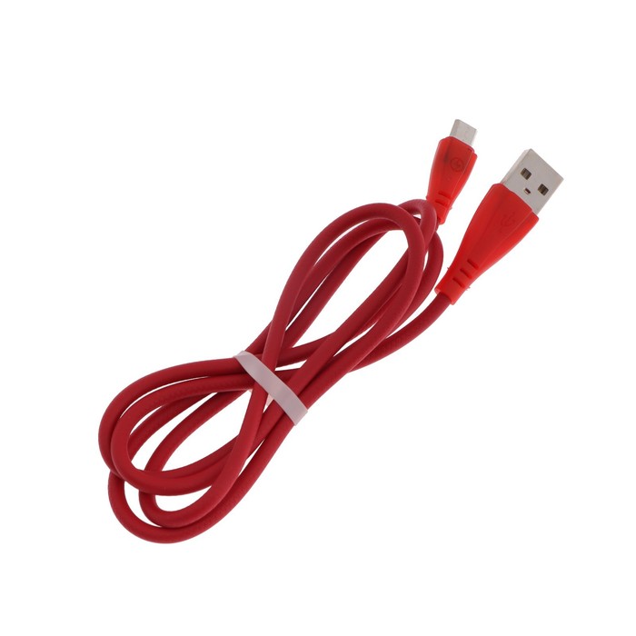 Кабель Smartbuy iK-12RG, microUSB - USB, 2 А, 1 м, резиновая оплетка, красный - фото 51456080