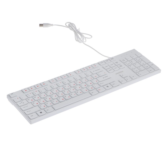 Клавиатура Smartbuy ONE 238, проводная, мембранная, 104 клавиши, USB, белая - Фото 1