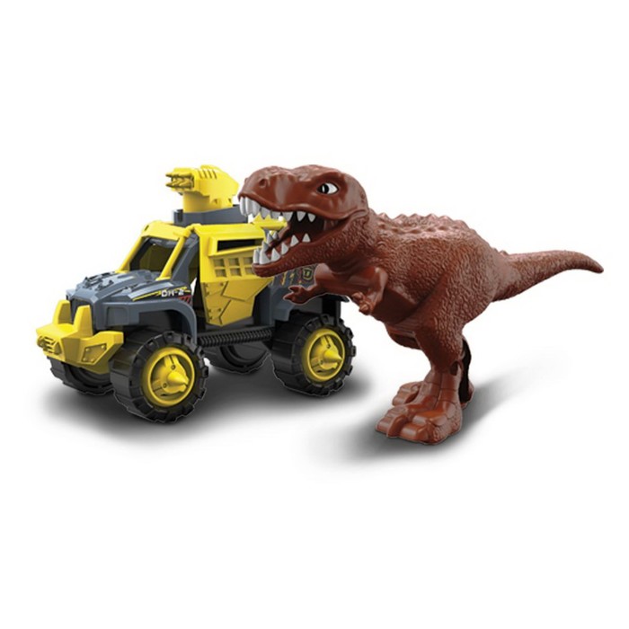 Набор игровой Nikko Snap'n Play «Коричневый тираннозавр vs Городской разведчик», с динозавром - Фото 1