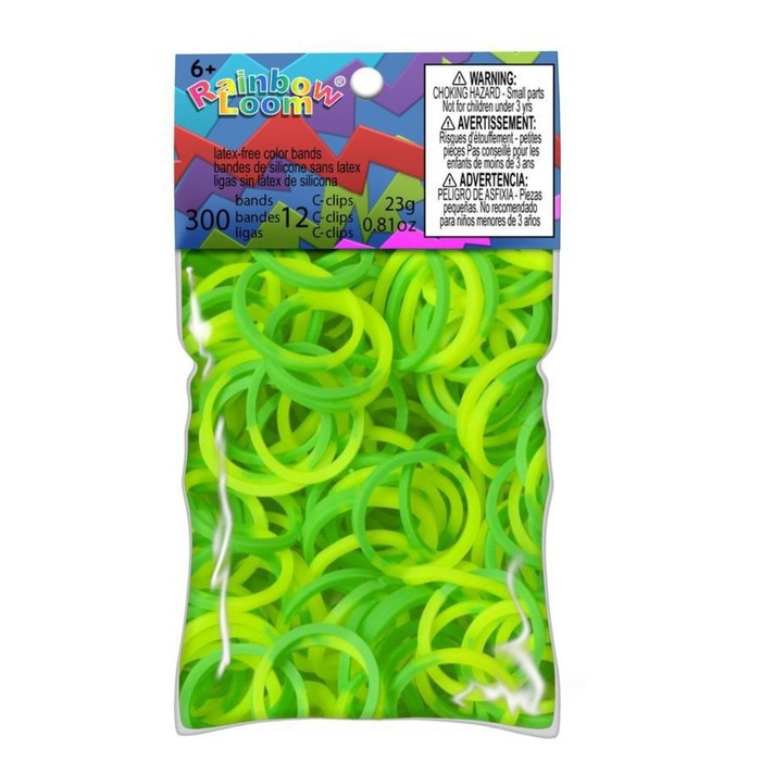 

Резиночки для плетения браслетов RAINBOW LOOM Неон, жёлто-зеленый