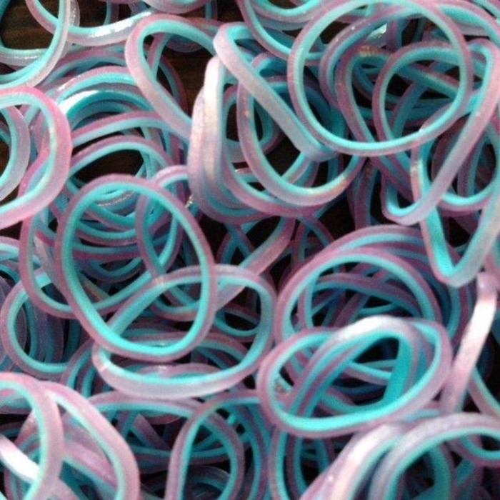 Резиночки для плетения браслетов RAINBOW LOOM, коллекция «Перламутр», фиолетово-синий - Фото 1