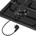 Варочная поверхность HOMSair HGE643BK, газовая, 4 конфорки, чёрная - Фото 12